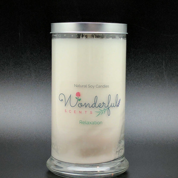 21 oz Relaxation Soy Wax Cotton Wick Status Jar Candle Tin Lid