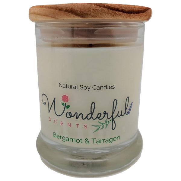 Wonderful Scents 12oz Soy Bergamot and Tarragon Candle with Cotton Wick