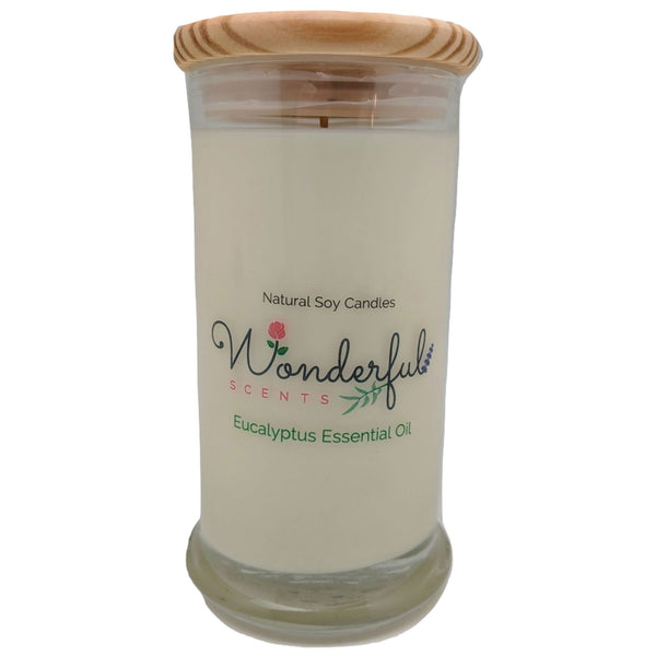 Wonderful Scents 21oz  Eucalyptus Essential Oil Candle with Cotton Wick
