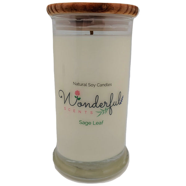 Wonderful Scents 21oz  Sage Leaf Candle with Cotton Wick