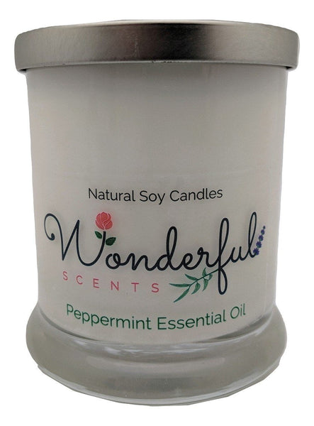 Wonderful Scents Opaque Status Jar Soy Candle Minted Peppermint Essential Oil Scented