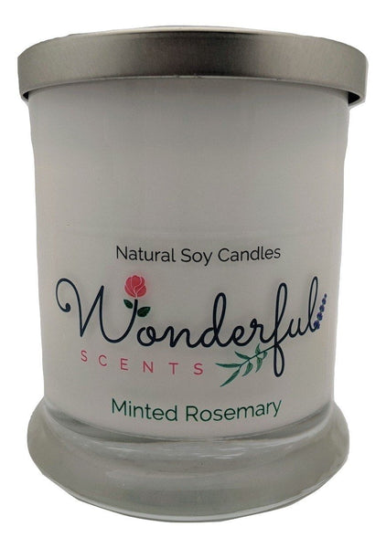 Wonderful Scents Opaque Status Jar Soy Candle Minted Rosemary Scented