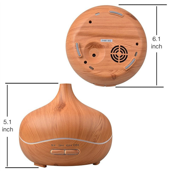 Dimensions for the 300 ml Light Wood Grain Ultrasonic Aroma Essential Oil Diffuser