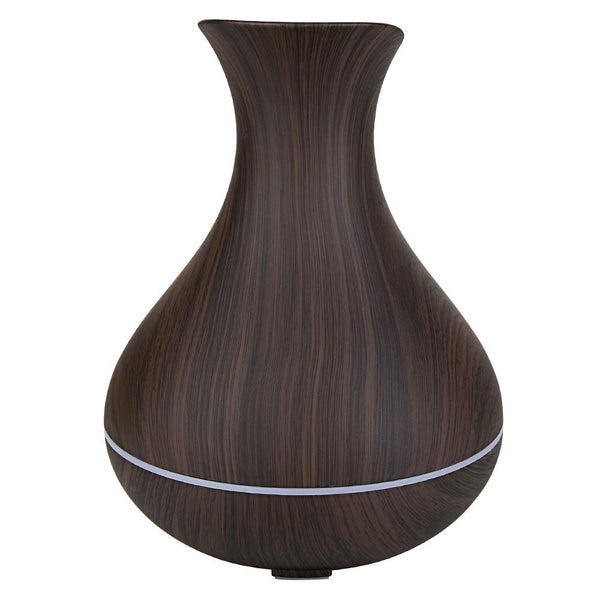 400ml Dark Wood Grain Vase Style Essential Oil Diffuser