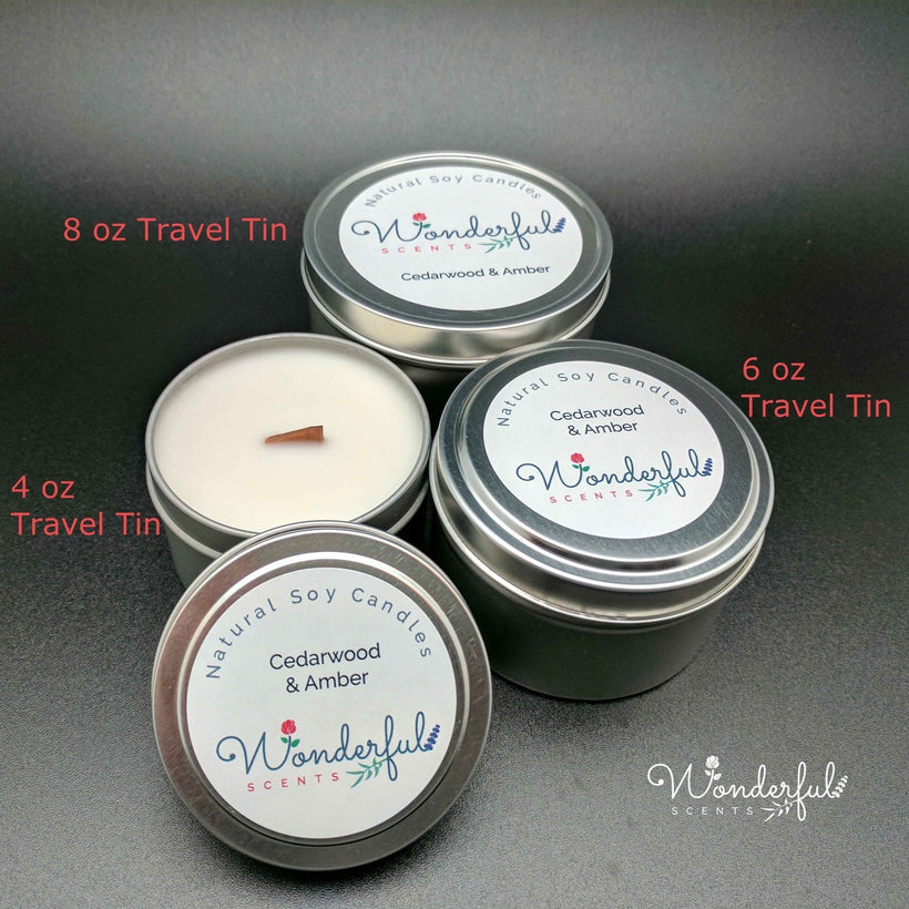Soy Wax Travel Tin Candles With Wood Wicks