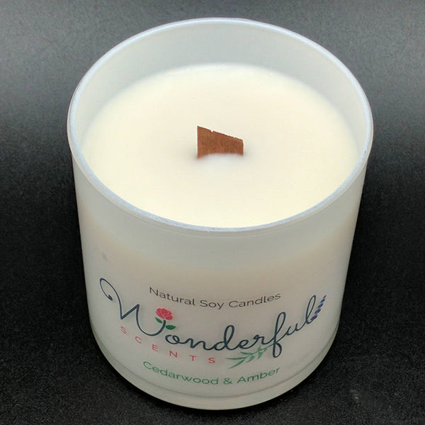 11 oz Hand Poured Soy Wax Tumbler Candle With a Wood Wick