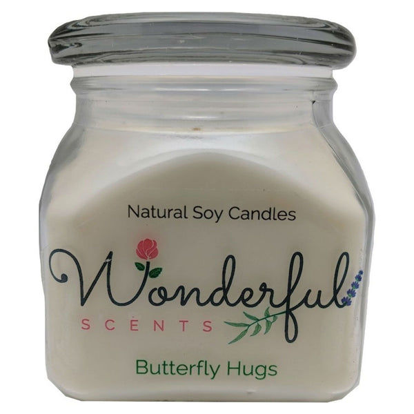 12oz Scented Bakery Jar Candle Butterfly Hugs Cotton Wick Glass Lid