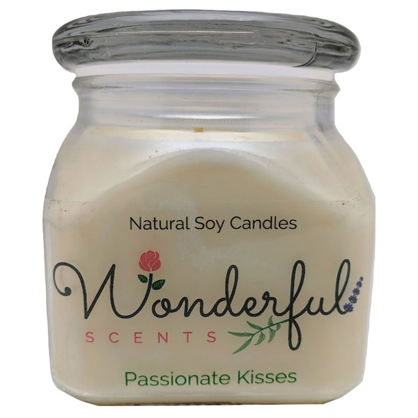 12oz Scented Bakery Jar Candle Passionate Kisses Cotton Wick Glass Lid