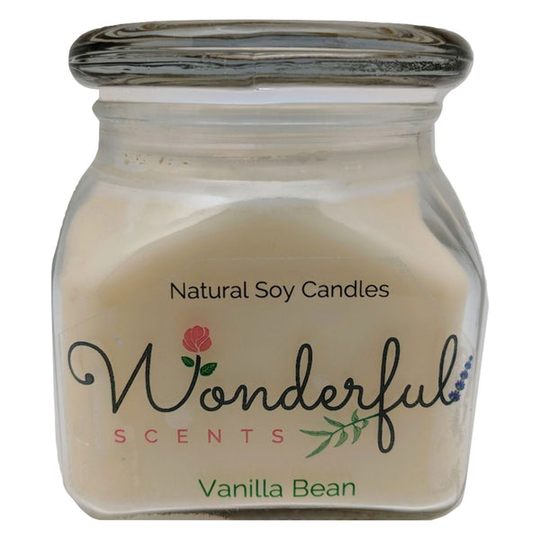 12oz Scented Bakery Jar Candle Vanilla Bean Cotton Wick Glass Lid