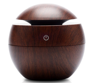 Dark Wood Grained130 ml Ultrasonic Cool Mist Essential Oil Diffuser with LED