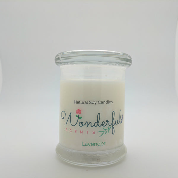 8 oz Lavender Soy Wax Candle with Wood Wick Status Jar