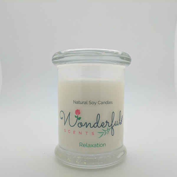 8 oz Relaxation Soy Wax Candle with Wood Wick Status Jar