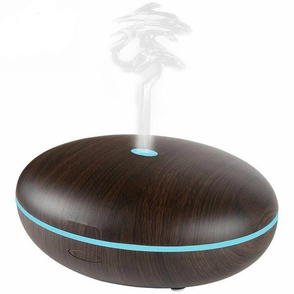 350 ml Essential Oil Diffuser With Cool Mist & Color LED Dark Wood