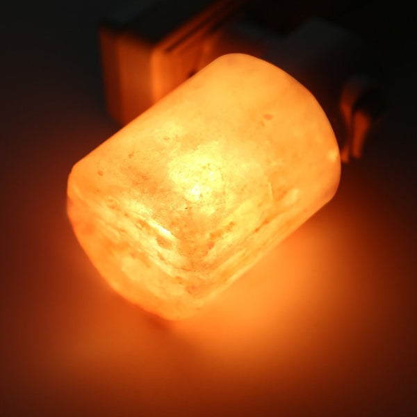 Tilting Himalayan Salt Night Light With Amber Glow