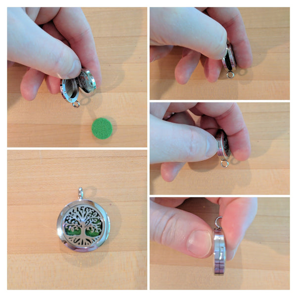 Instructions on opening the Essential Oil Locket