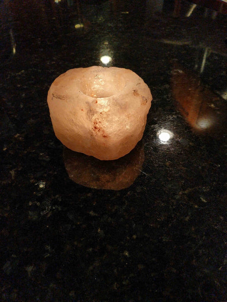 Himalayan Salt Tealight Candle Holder Side View