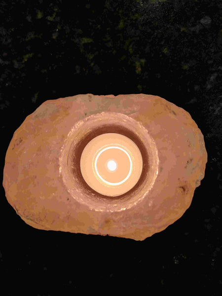 Himalayan Salt Tealight Candle Holder Top View