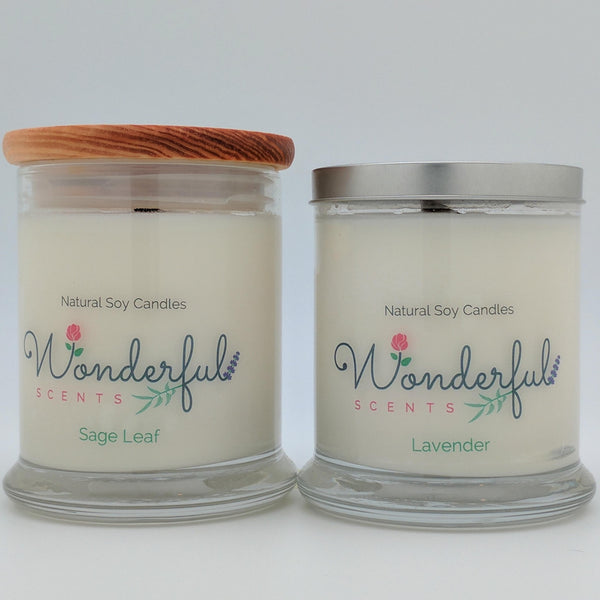 Wonderful Scents 12.5 oz Soy Wax Candle With Wood Wick