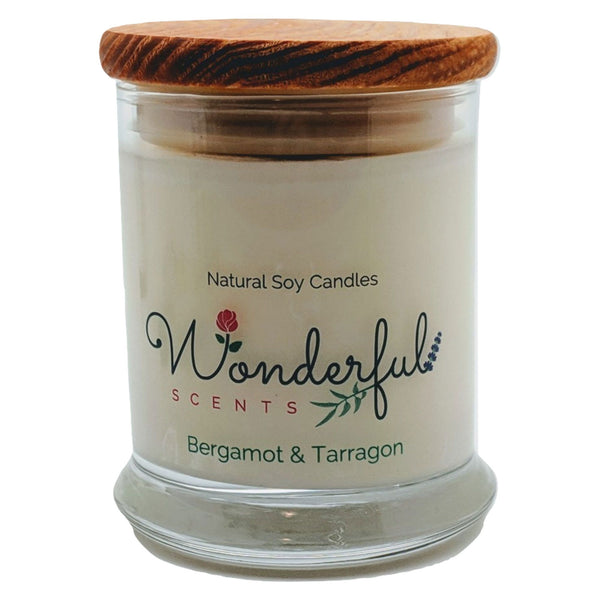 Wonderful Scents 12 oz Wood Wick Scented Candle Bergamot and Tarragon