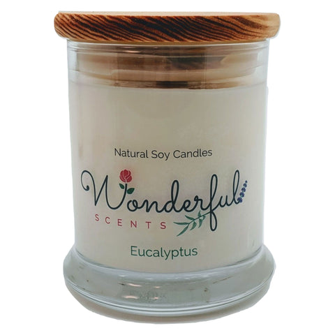 Wonderful Scents 12 oz Wood Wick Scented Candle Eucalyptus