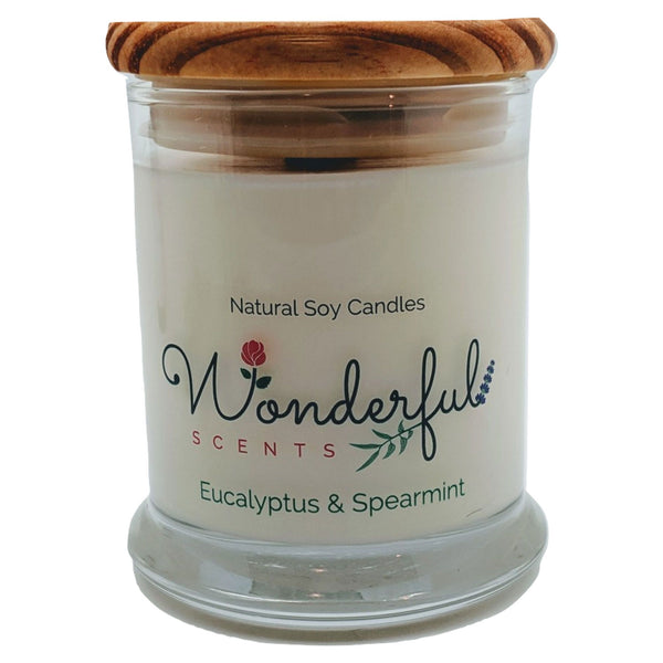 Wonderful Scents 12 oz Wood Wick Scented Candle Eucalyptus and Spearmint