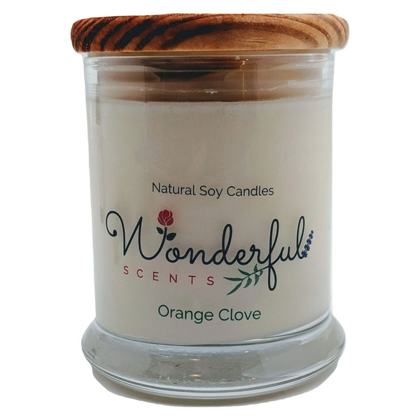 Wonderful Scents 12 oz Wood Wick Scented Candle Orange Clove