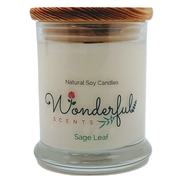 Wonderful Scents 12 oz Wood Wick Scented Candle Sage Leaf