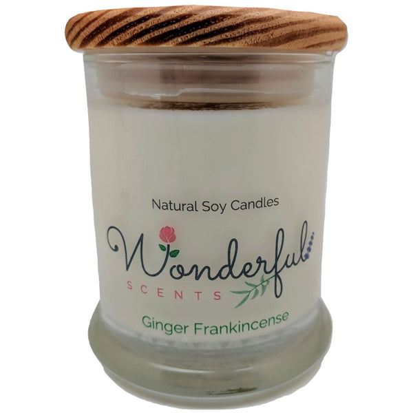 Wonderful Scents 12oz Soy Ginger Frankincense Candle with Cotton Wick