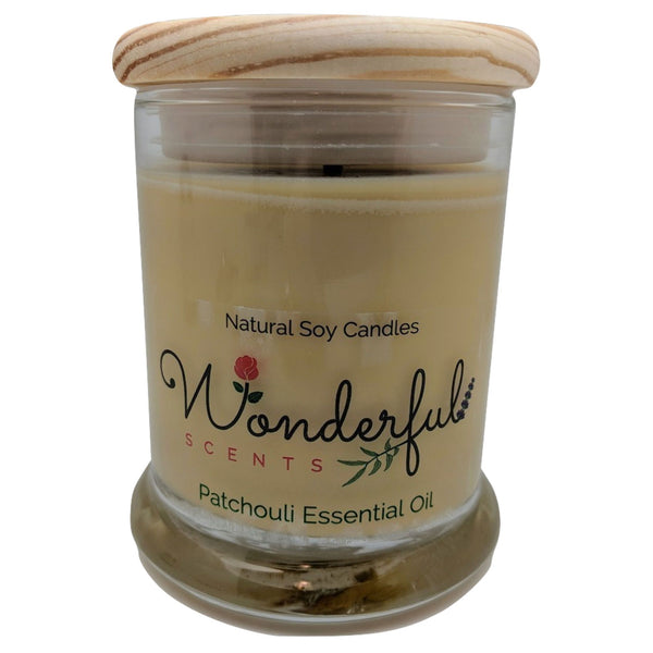 Wonderful Scents 12oz Soy Patchouli Essential Oil Candle with Cotton Wick
