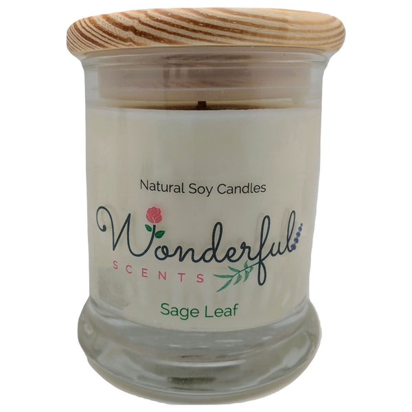 Wonderful Scents 12oz Soy Sage Leaf Candle with Cotton Wick