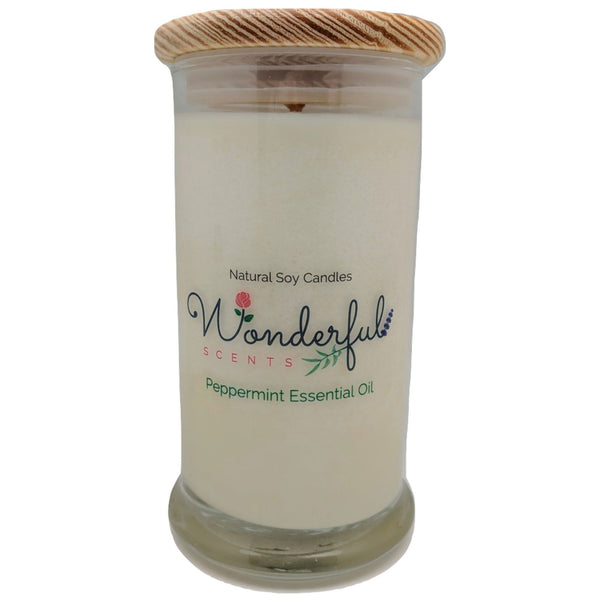 Wonderful Scents 21oz  Peppermint Essential Oil Candle with Cotton Wick