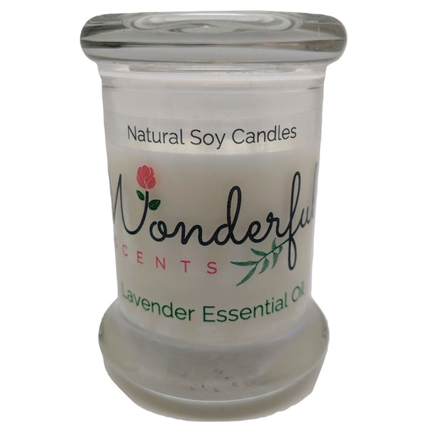 Wonderful Scents 2.75oz Lavender Status Jar Candle Cotton Wick Glass Lid