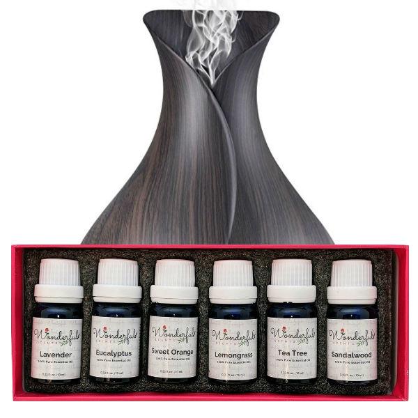 400ml Diffuser for Essential Oils Gift Set: Christmas Gifts for Wife, Mom, Her, Women | Includes Jolly Essential Oil by Aviano Botanicals