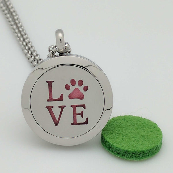 Wonderful Scents Paw Love Pendant Necklace For Essential Oil Diffusing