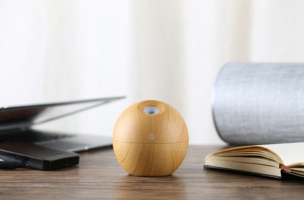 Light Wood Grained 130ml Essential Oil USB Diffuser with LED