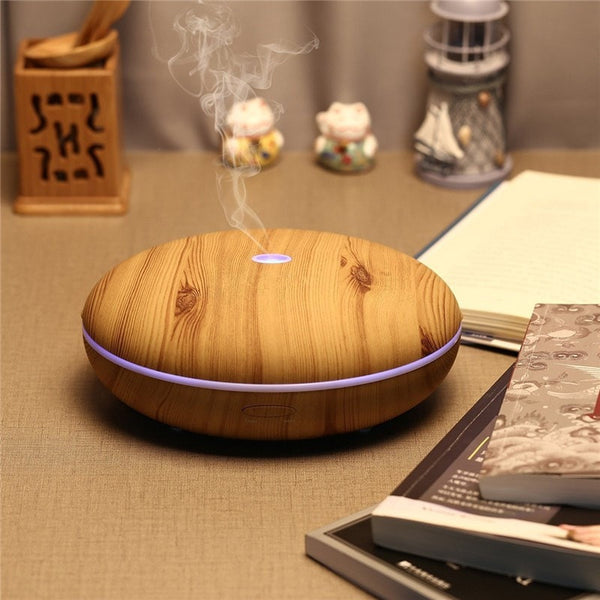 Table Top Diffusing 350 ml Essential Oil Diffuser With Cool Mist & Color LED Light Wood